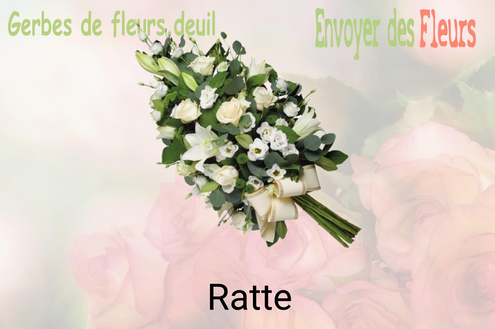 Gerbe de fleurs de deuil livrée à Ratte